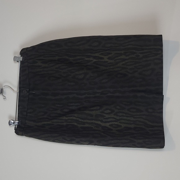 ESCADA MARGARETHA LEY Vintage 80s Black Green Wool Animal Print Pencil Skirt - Picture 5 of 15